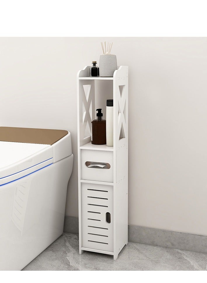 Waterproof Freestanding Bathroom Storage Cabinet with Double Doors and Fixed Shelves, Floor Standing Organizer for Home, Living Room, Bedroom, Kitchen, Hallway, Towels, Toiletries, Linen, Moisture-Resistant Bathroom Furniture, Home Storage Organizer